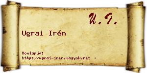 Ugrai Irén névjegykártya